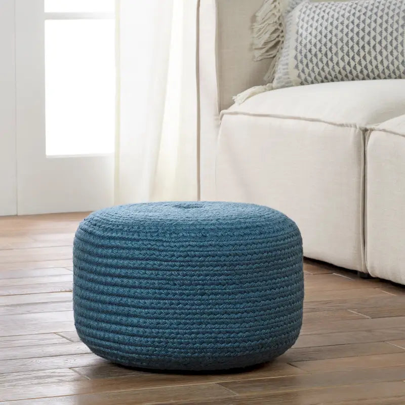 Round Indoor/Outdoor Polyester Pouf Ottoman/ Stool - 18X18X12