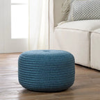 Round Indoor/Outdoor Polyester Pouf Ottoman/ Stool - 18X18X12