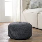 Round Indoor/Outdoor Polyester Pouf Ottoman/ Stool - 18X18X12