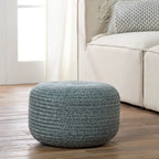 Round Indoor/Outdoor Polyester Pouf Ottoman/ Stool - 18X18X12