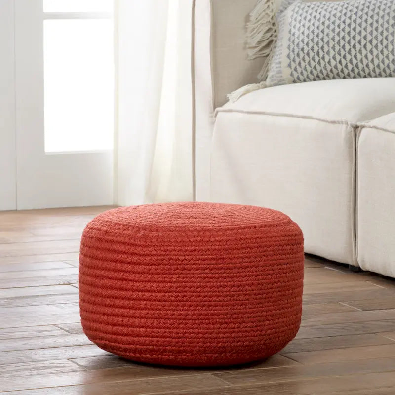 Round Indoor/Outdoor Polyester Pouf Ottoman/ Stool - 18X18X12
