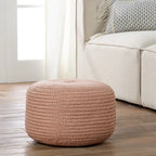 Round Indoor/Outdoor Polyester Pouf Ottoman/ Stool - 18X18X12