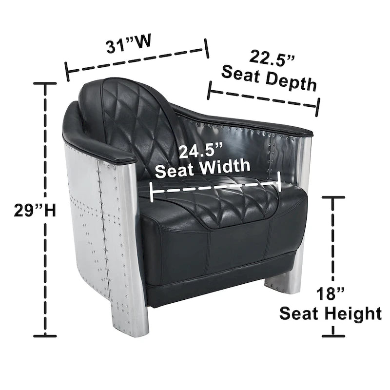 IndustrIal Top Grain Accent Chair