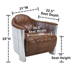 IndustrIal Top Grain Accent Chair
