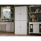 100% Pantry Cabinet with Frosted, Clear Glass or Solid Doors and Adjustable Shelves