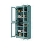 100% Pantry Cabinet with Frosted, Clear Glass or Solid Doors and Adjustable Shelves