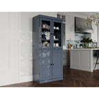 100% Pantry Cabinet with Frosted, Clear Glass or Solid Doors and Adjustable Shelves