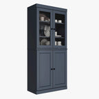 100% Pantry Cabinet with Frosted, Clear Glass or Solid Doors and Adjustable Shelves