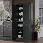 100% Pantry Cabinet with Frosted, Clear Glass or Solid Doors and Adjustable Shelves