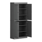 100% Pantry Cabinet with Frosted, Clear Glass or Solid Doors and Adjustable Shelves