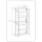 100% Pantry Cabinet with Frosted, Clear Glass or Solid Doors and Adjustable Shelves
