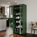 100% Pantry Cabinet with Frosted, Clear Glass or Solid Doors and Adjustable Shelves
