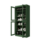 100% Pantry Cabinet with Frosted, Clear Glass or Solid Doors and Adjustable Shelves
