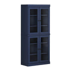 100% Pantry Cabinet with Frosted, Clear Glass or Solid Doors and Adjustable Shelves