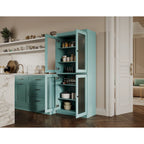 100% Pantry Cabinet with Frosted, Clear Glass or Solid Doors and Adjustable Shelves
