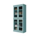100% Pantry Cabinet with Frosted, Clear Glass or Solid Doors and Adjustable Shelves