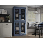100% Pantry Cabinet with Frosted, Clear Glass or Solid Doors and Adjustable Shelves