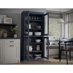 100% Pantry Cabinet with Frosted, Clear Glass or Solid Doors and Adjustable Shelves