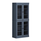 100% Pantry Cabinet with Frosted, Clear Glass or Solid Doors and Adjustable Shelves
