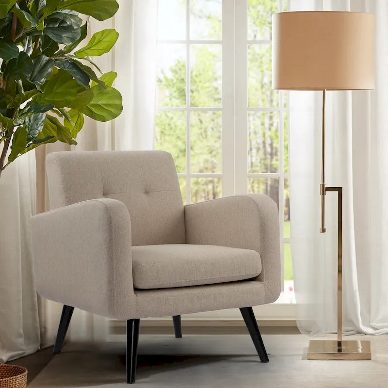 Mid Century Fabric Modern Accent Chair