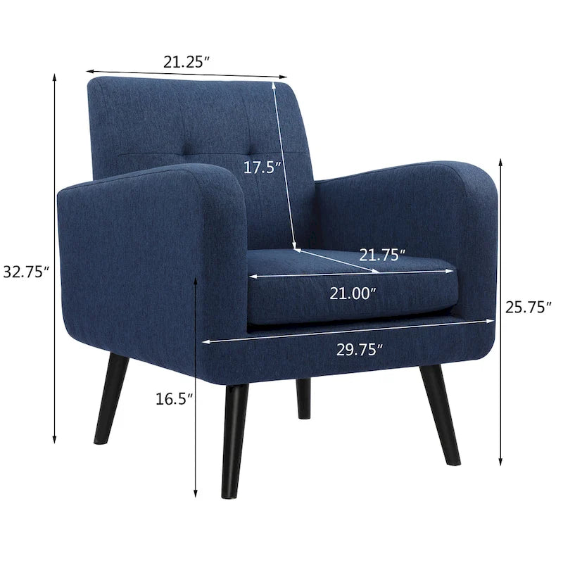 Mid Century Fabric Modern Accent Chair