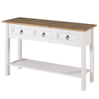 Wood Hall Table Console 3 Drawers
