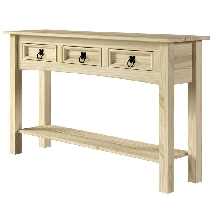 Wood Hall Table Console 3 Drawers