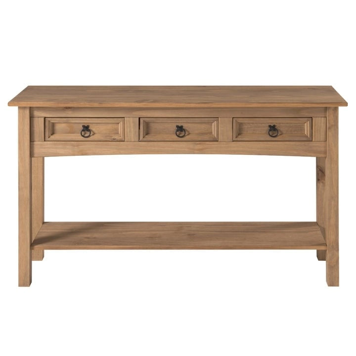 Wood Hall Table Console 3 Drawers