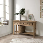Wood Hall Table Console 3 Drawers