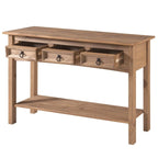 Wood Hall Table Console 3 Drawers