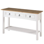Wood Hall Table Console 3 Drawers