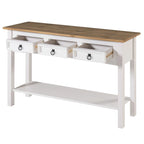 Wood Hall Table Console 3 Drawers
