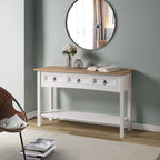 Wood Hall Table Console 3 Drawers