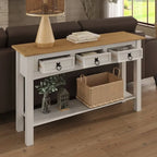 Wood Hall Table Console 3 Drawers