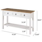 Wood Hall Table Console 3 Drawers