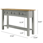 Wood Hall Table Console 3 Drawers