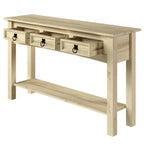Wood Hall Table Console 3 Drawers