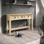 Wood Hall Table Console 3 Drawers