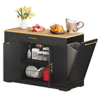53-inch Rolling Kitchen Island Storage Cabinet Portable Mobile Kitchen Cart