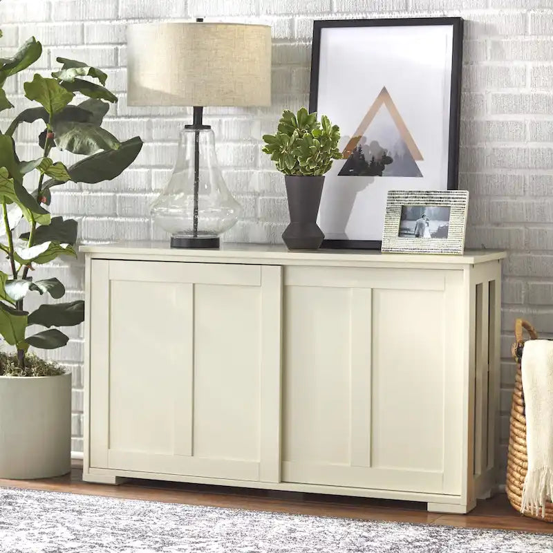 & Sliding Door Stackable Buffet/Sideboard