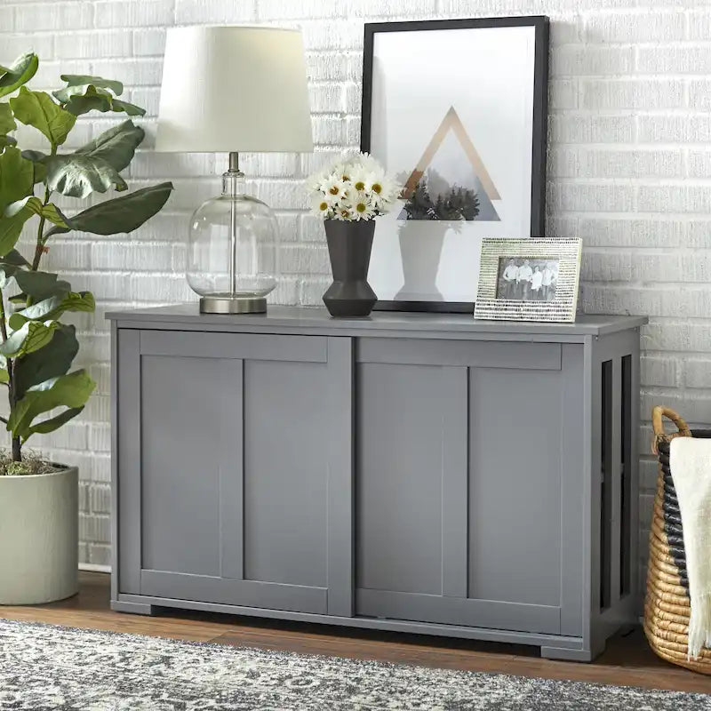 & Sliding Door Stackable Buffet/Sideboard