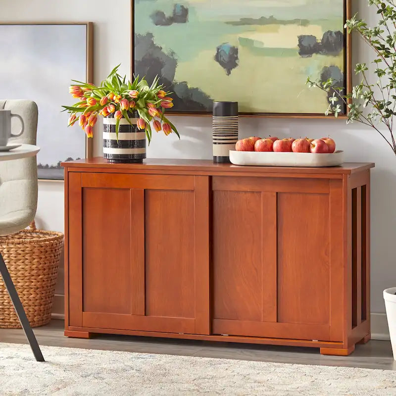 & Sliding Door Stackable Buffet/Sideboard