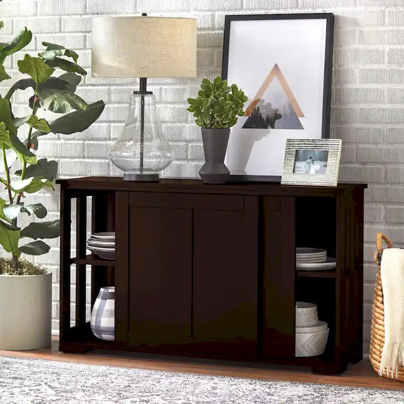 & Sliding Door Stackable Buffet/Sideboard