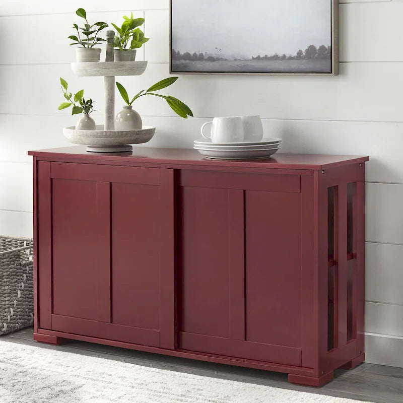 & Sliding Door Stackable Buffet/Sideboard