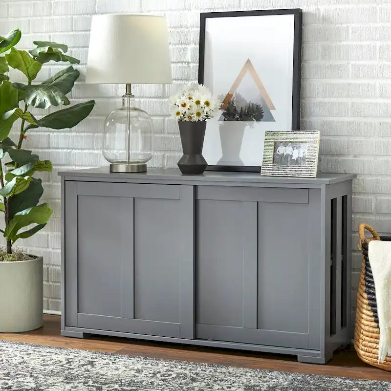 & Sliding Door Stackable Buffet/Sideboard