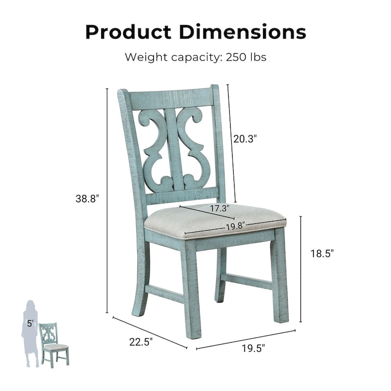 Farmhouse Wood Dining Chairs ( 2) by of