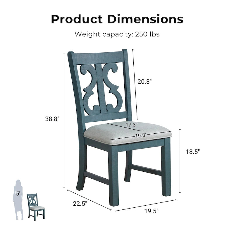 Farmhouse Wood Dining Chairs ( 2) by of