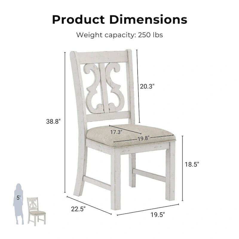 Farmhouse Wood Dining Chairs ( 2) by of
