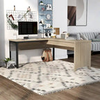 Industrial Natural 65-inch Metal L- Standing Desk by