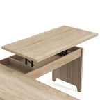 Industrial Natural 65-inch Metal L- Standing Desk by